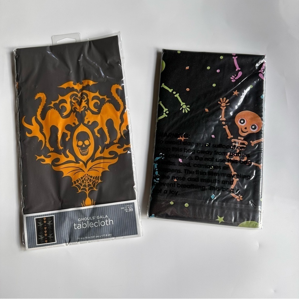 Target set of two Halloween Plastic Tableclothes